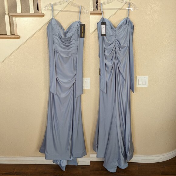 Light Blue Off The Shoulder Formal Prom Long Evening Dress 12 - Picture 2 of 5
